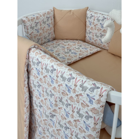 Kokvilnas gultas veļas komplekts "Bunnies Peach"